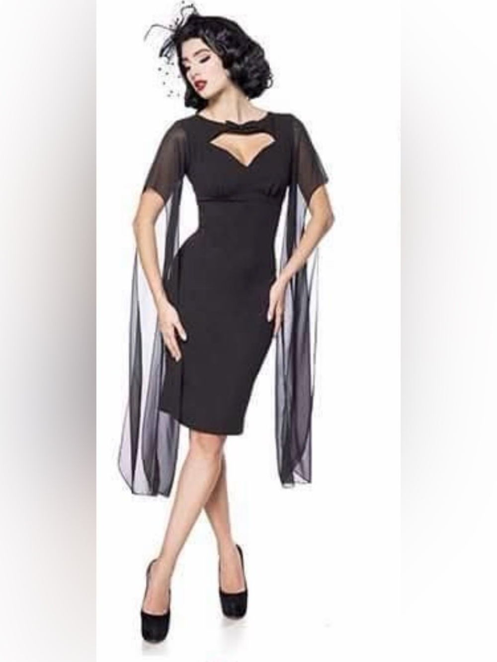 Belsira Sylvia Swoop Wiggle Dress Black Sz XL